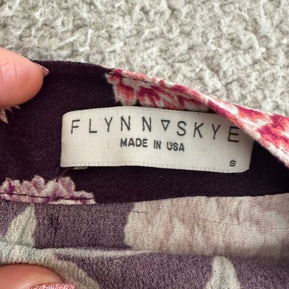 Flynn Skye Wrap it Up Maxi Skirt Full Blooms Purple Floral Slit - Picture 10 of 15